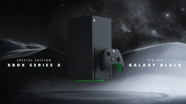 يعكس Xbox Series X باللون Galaxy Black النجوم لكل فريق من فرق الطرف الأول. 